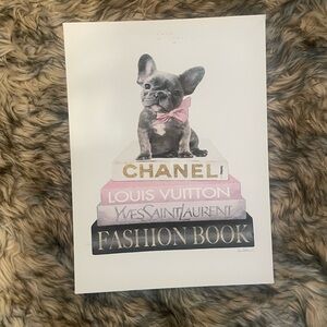 CHANEL French Bulldog Fashion Book Art Print